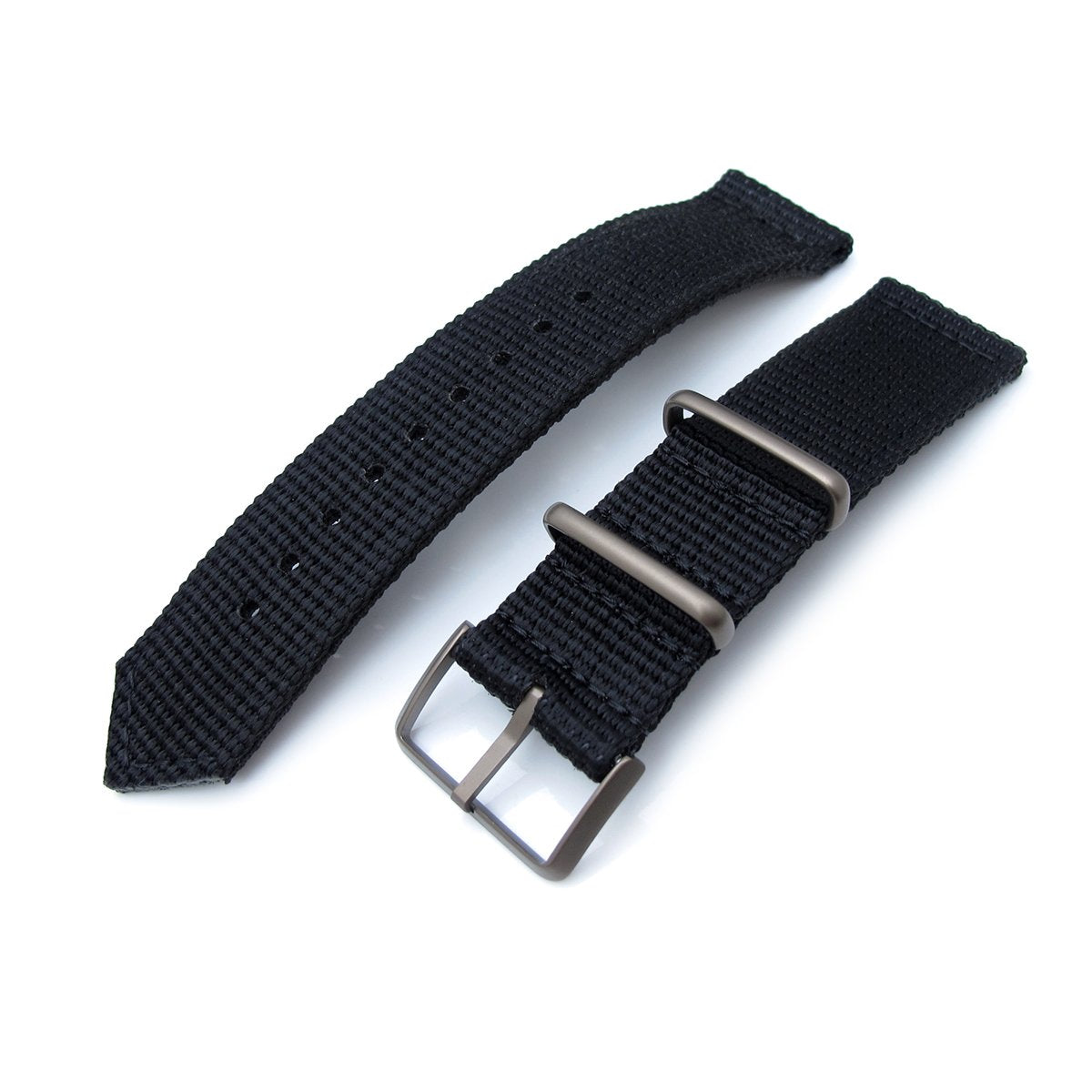 20mm 22mm Two Piece WW2 G10 Black 3D Nylon IP Bronze Buckle Strapcode Watch Bands