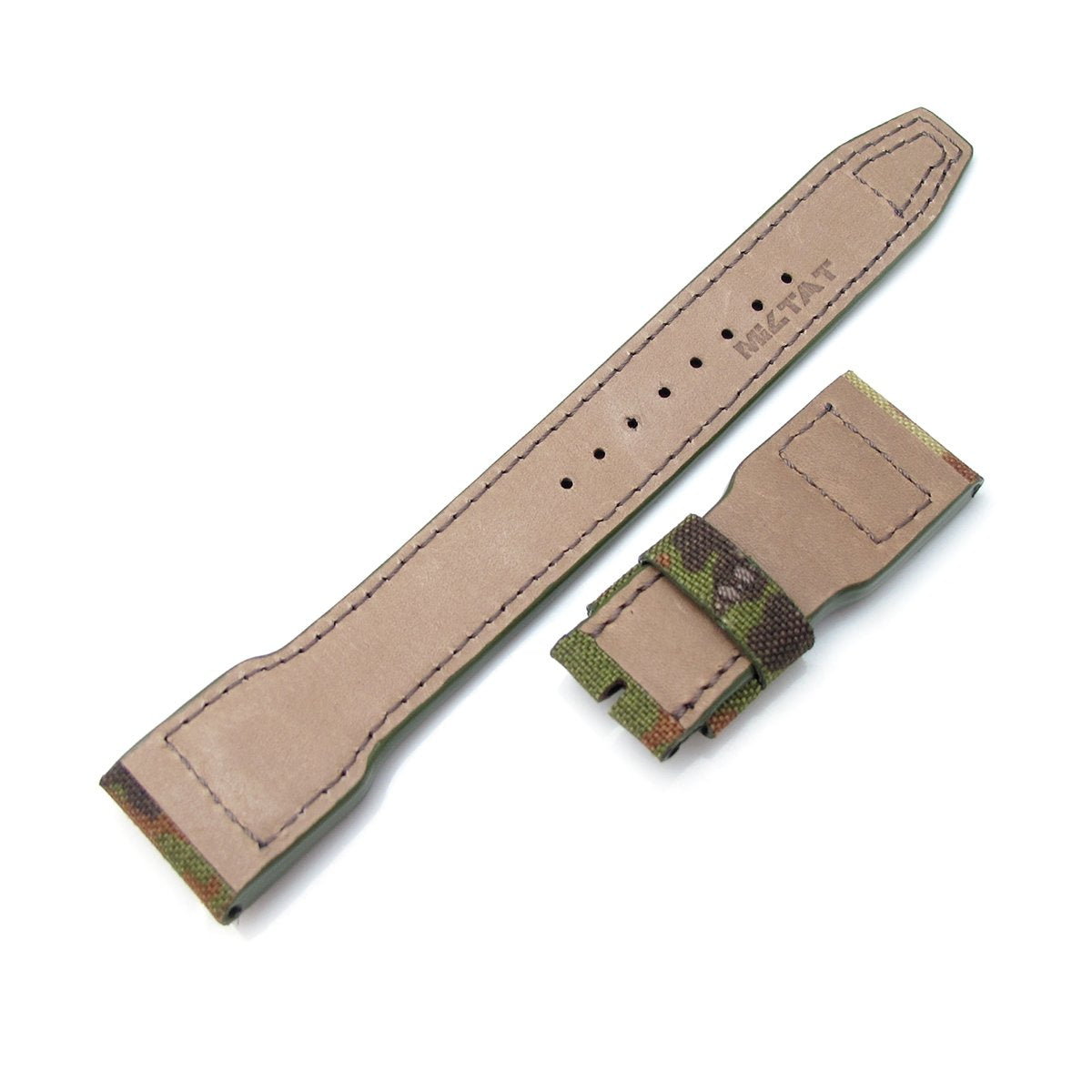 22mm MiLTAT Forest Camo Nylon IWC Big Pilot replacement Strap Rivet Lug Strapcode Watch Bands