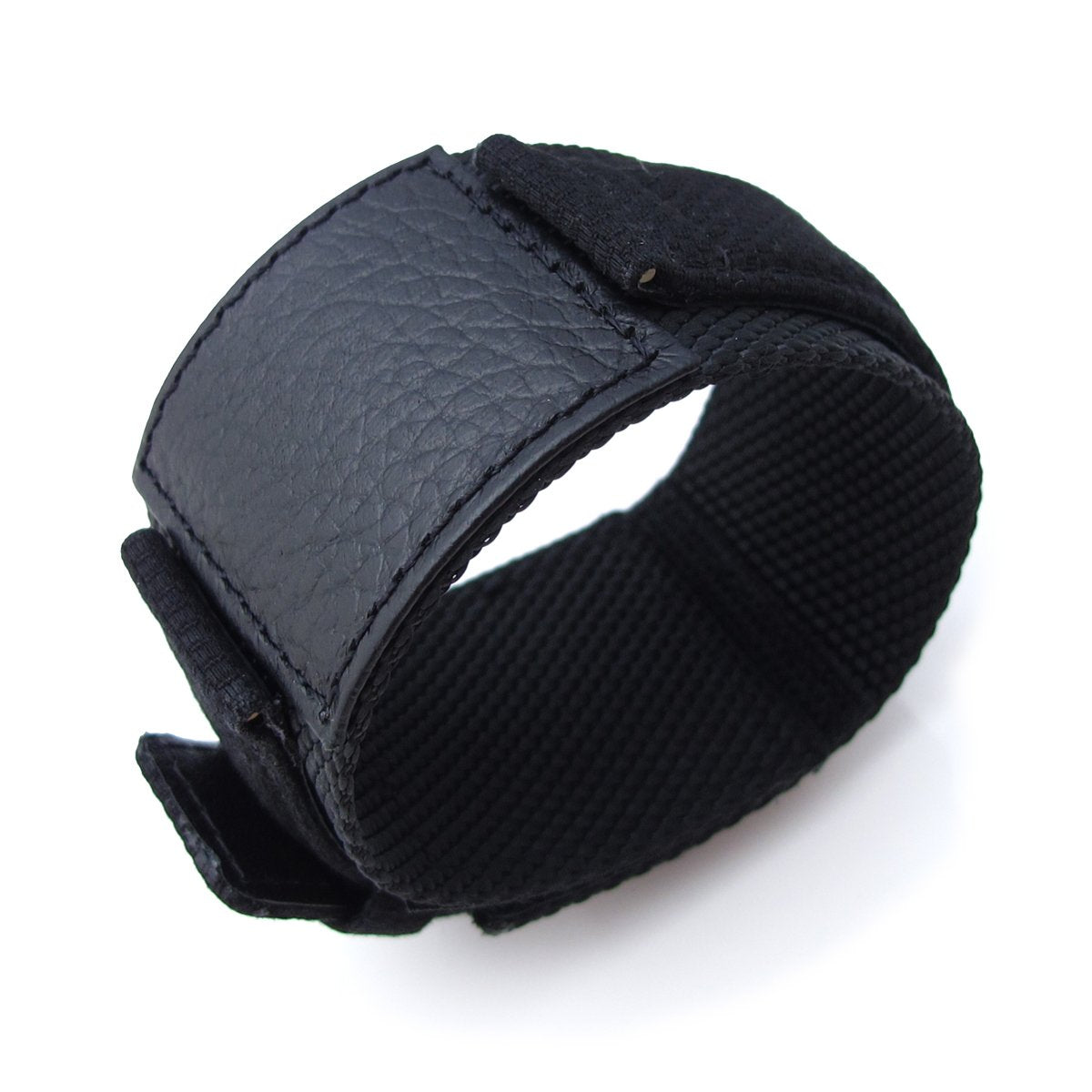 MiLTAT 24mm Double Layer Nylon Black Tactical Velcro Watch Strap