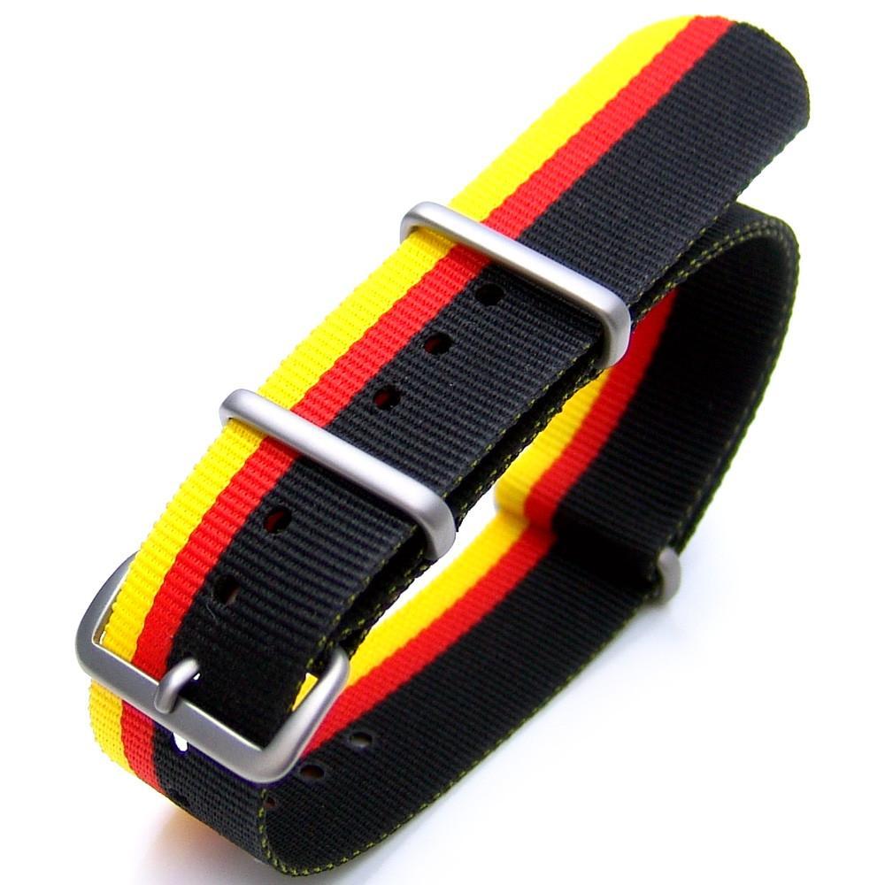 22mm NATO GERMAN SPECIAL EDITION-BRUSHED (GERMAN Flag VER II) Strapcode Watch Bands