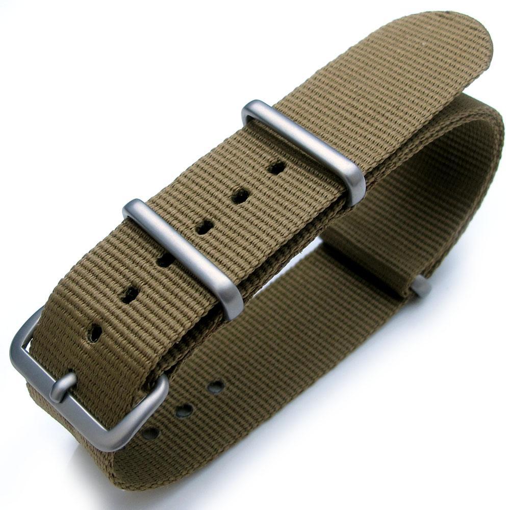 NATO 20mm G10 Military Watch Band Nylon Strap, Military Green