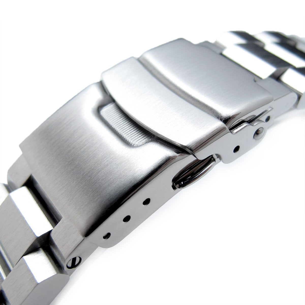 20mm Hexad 316L Stainless Steel Watch Band Straight End Lug Diver Clasp Brushed Strapcode Watch Bands