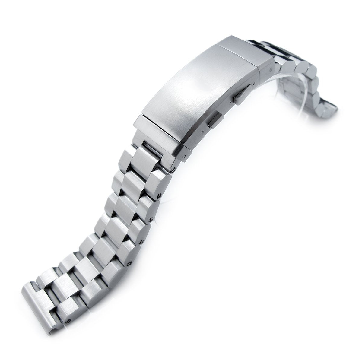 20mm Hexad 316L Stainless Steel Watch Band Straight Lug Wetsuit Ratchet Buckle Brushed Strapcode Watch Bands