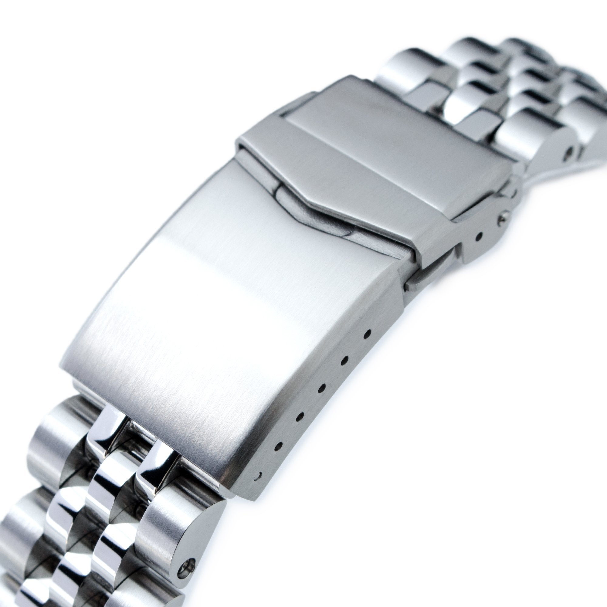 20mm Angus-J Louis 316L Stainless Steel Watch Bracelet Straight End Brushed Polished V-Clasp Strapcode Watch Bands