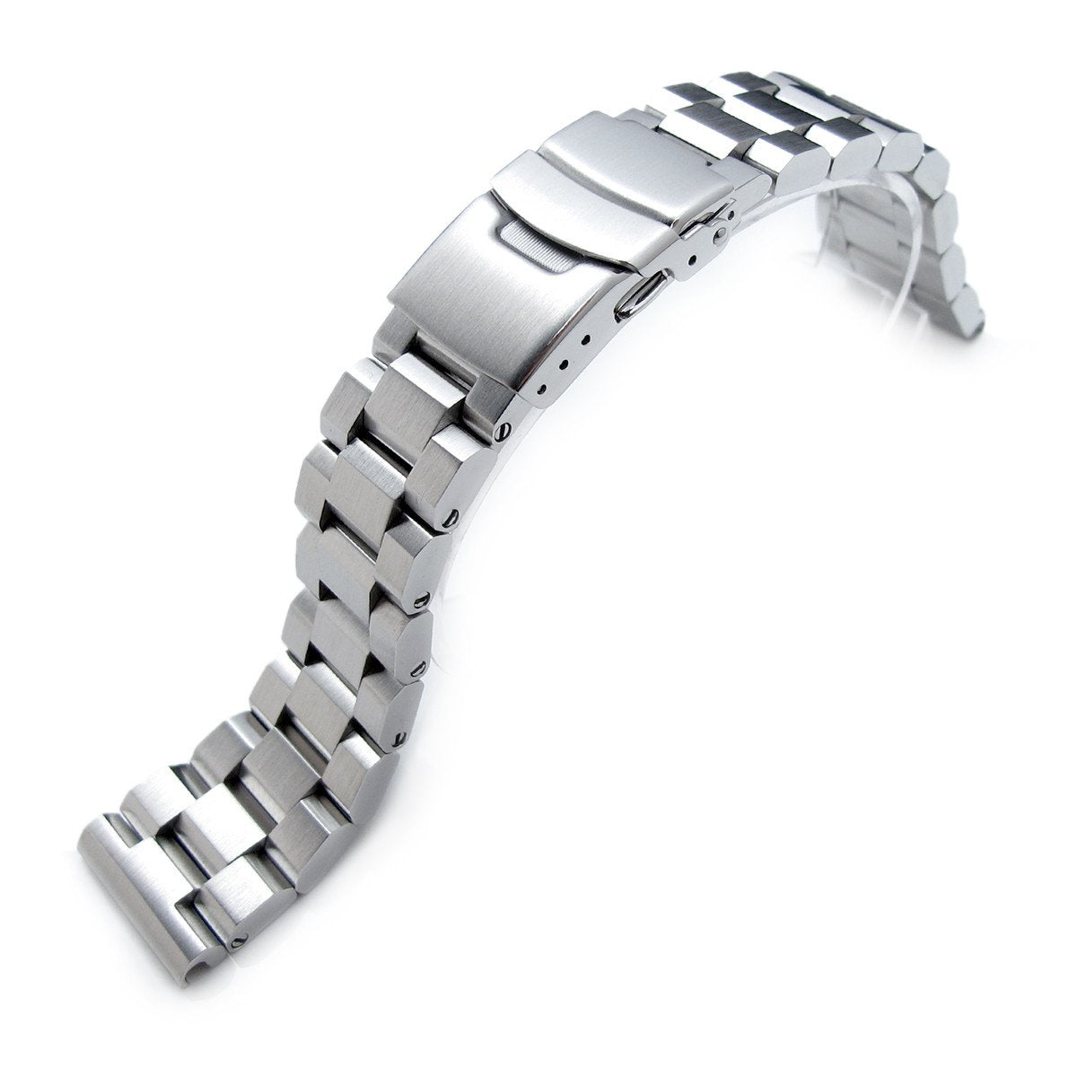 22mm Hexad 316L Stainless Steel Watch Band Straight End Lug Diver Clasp Brushed Strapcode Watch Bands