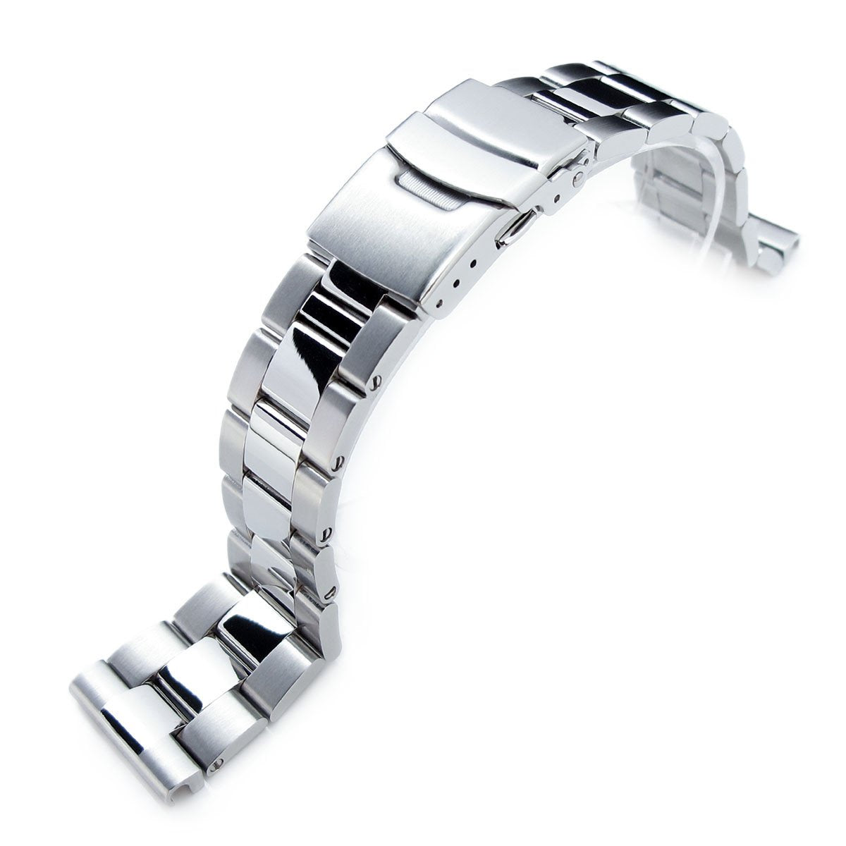 22mm Super-O Boyer Brushed &amp; Polished Crossover 316L SS Straight End Watch Bracelet Strapcode Watch Bands