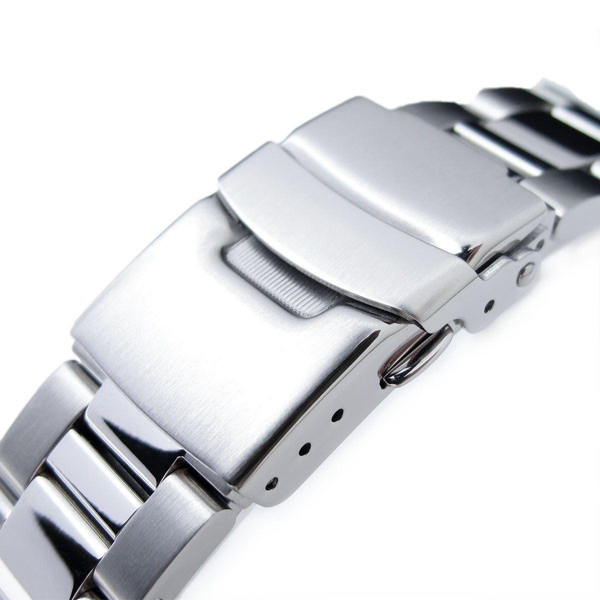 22mm Super-O Boyer Brushed & Polished Crossover 316L SS Straight End Watch Bracelet Strapcode Watch Bands