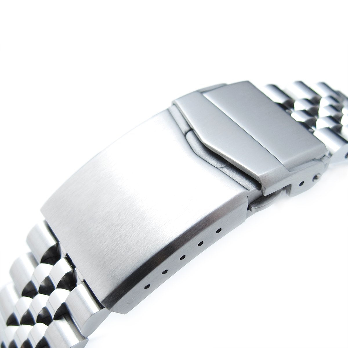 22mm Super-J Louis 316L Stainless Steel Watch Band Solid Straight End V-Clasp Button Double Lock Strapcode Watch Bands