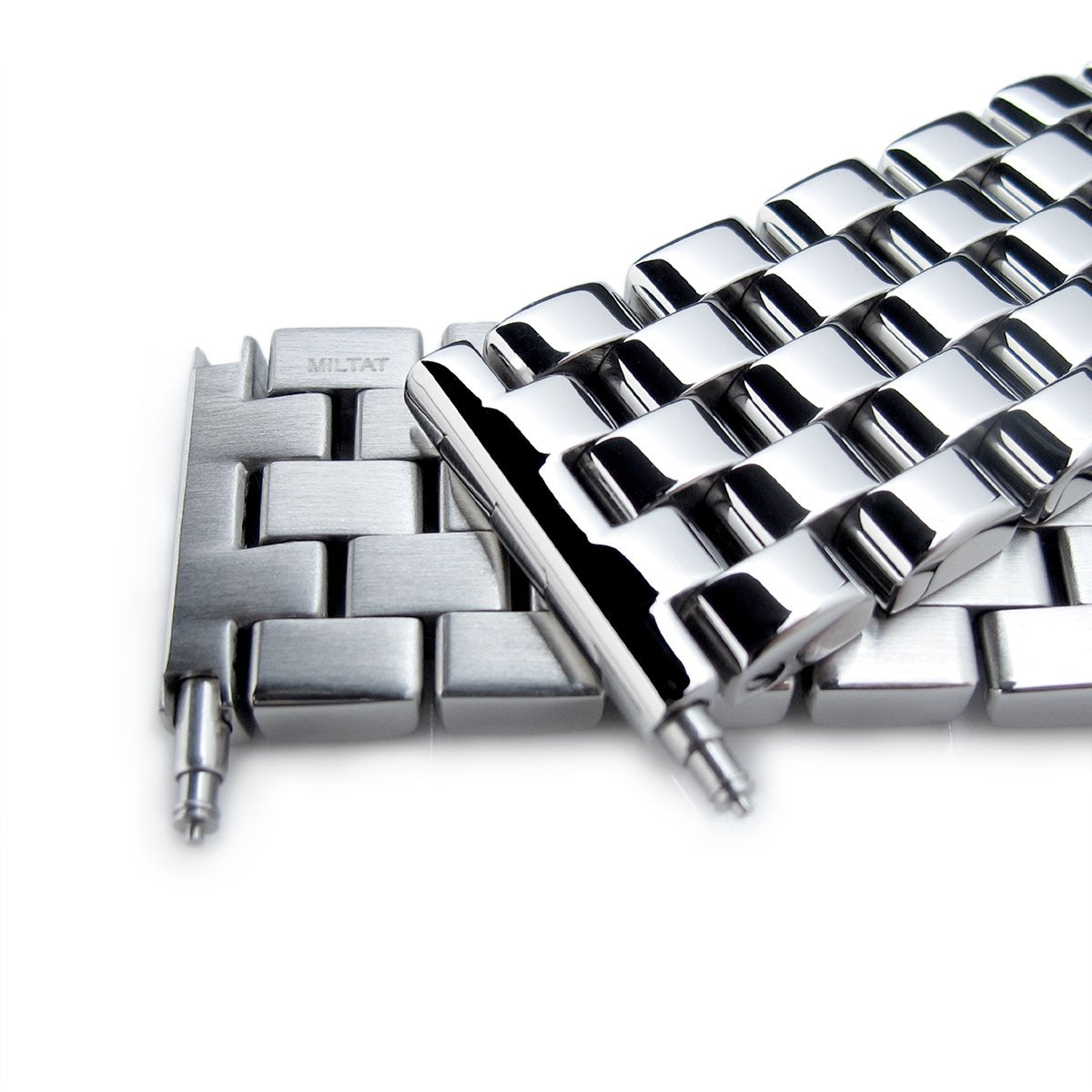 Polished Engineer Solid Link 316L Stainless Steel Watch Bracelet Band ...