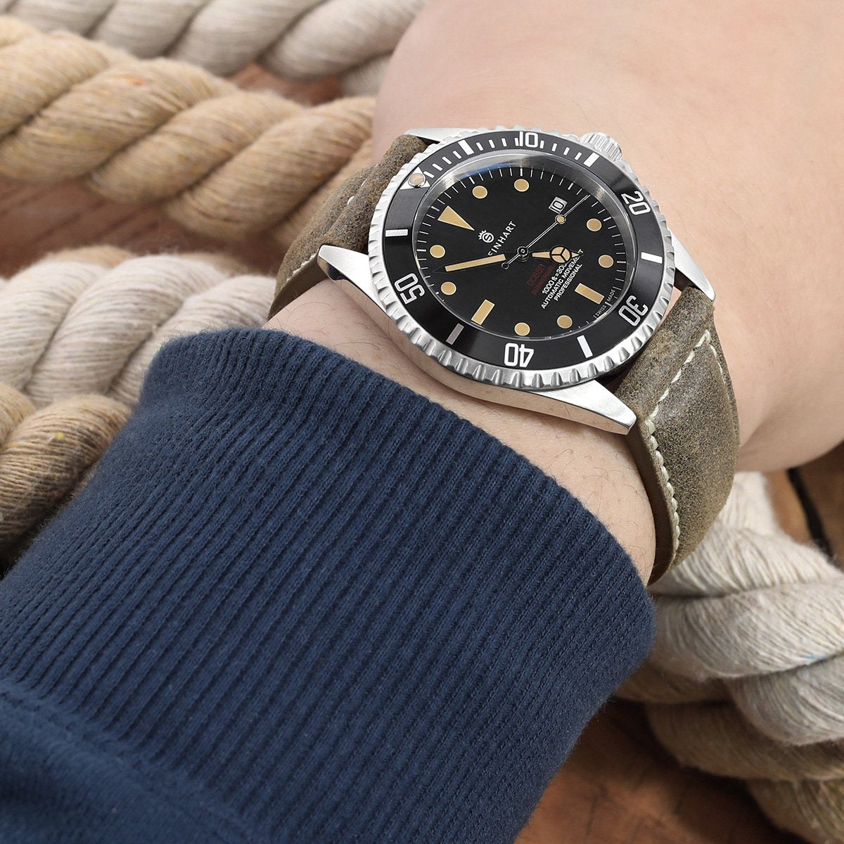 Distressed grey 2025 leather watch strap