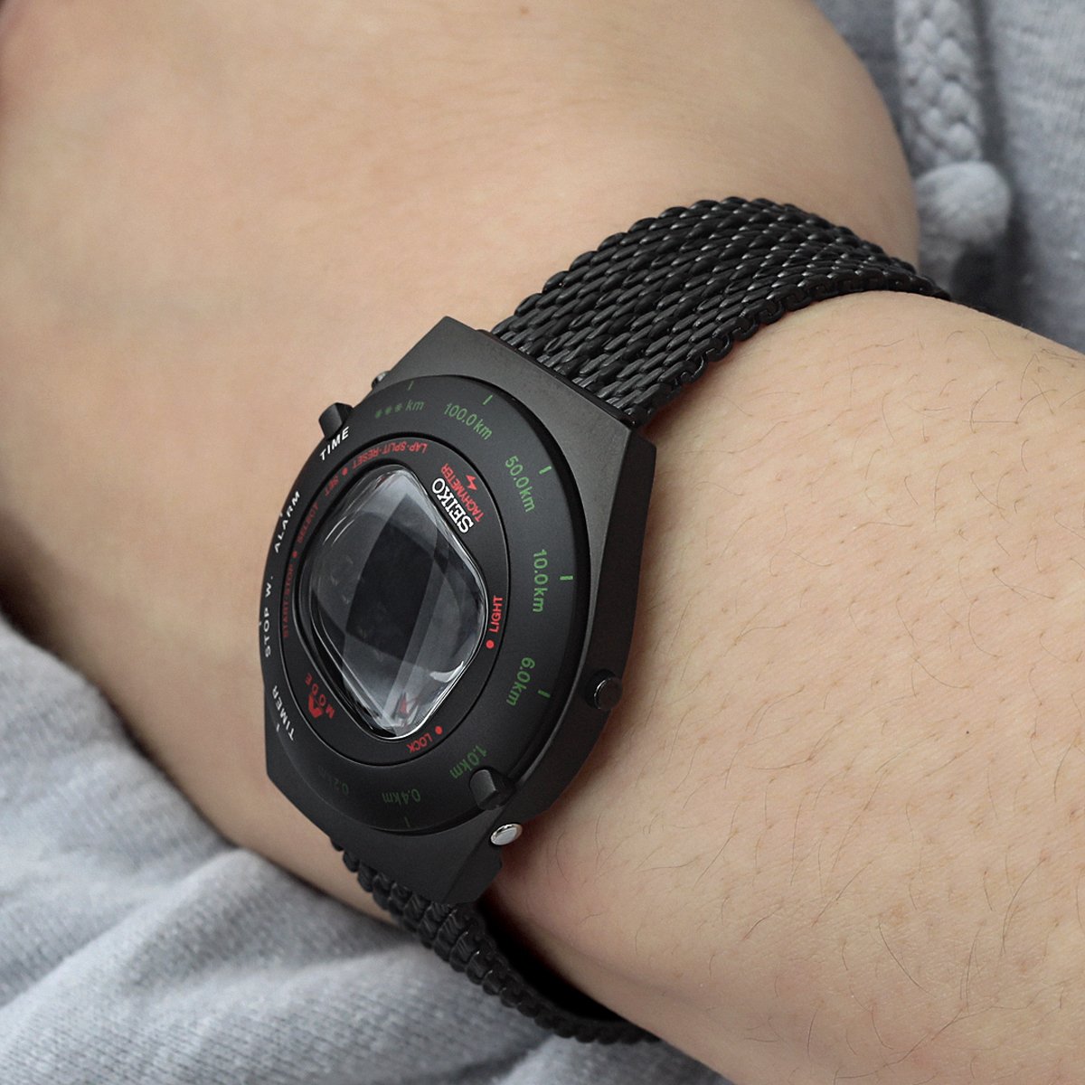 20mm Milanese Bony Wire Mesh Band, PVD Black - Strapcode
