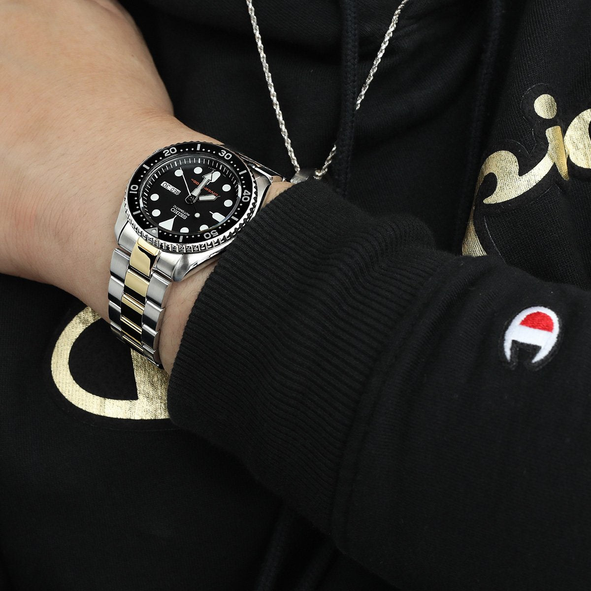 22mm Two-Tone Stainless Steel Bracelet for Seiko SKX007 SKX009