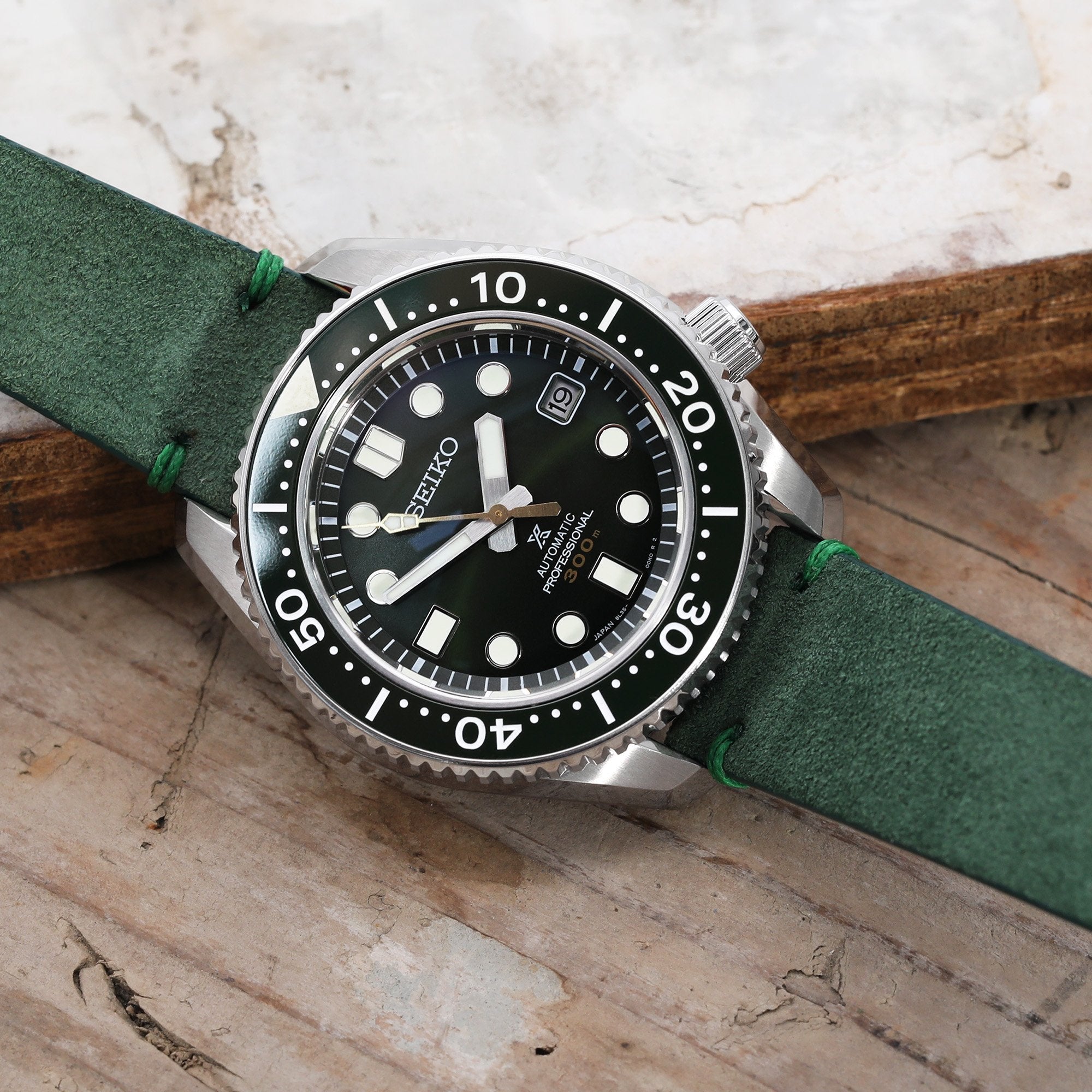 Seiko 1968 Divers 50th Anniversary Deep Forest Green Marine Master SLA019J Strapcode Watch Bands