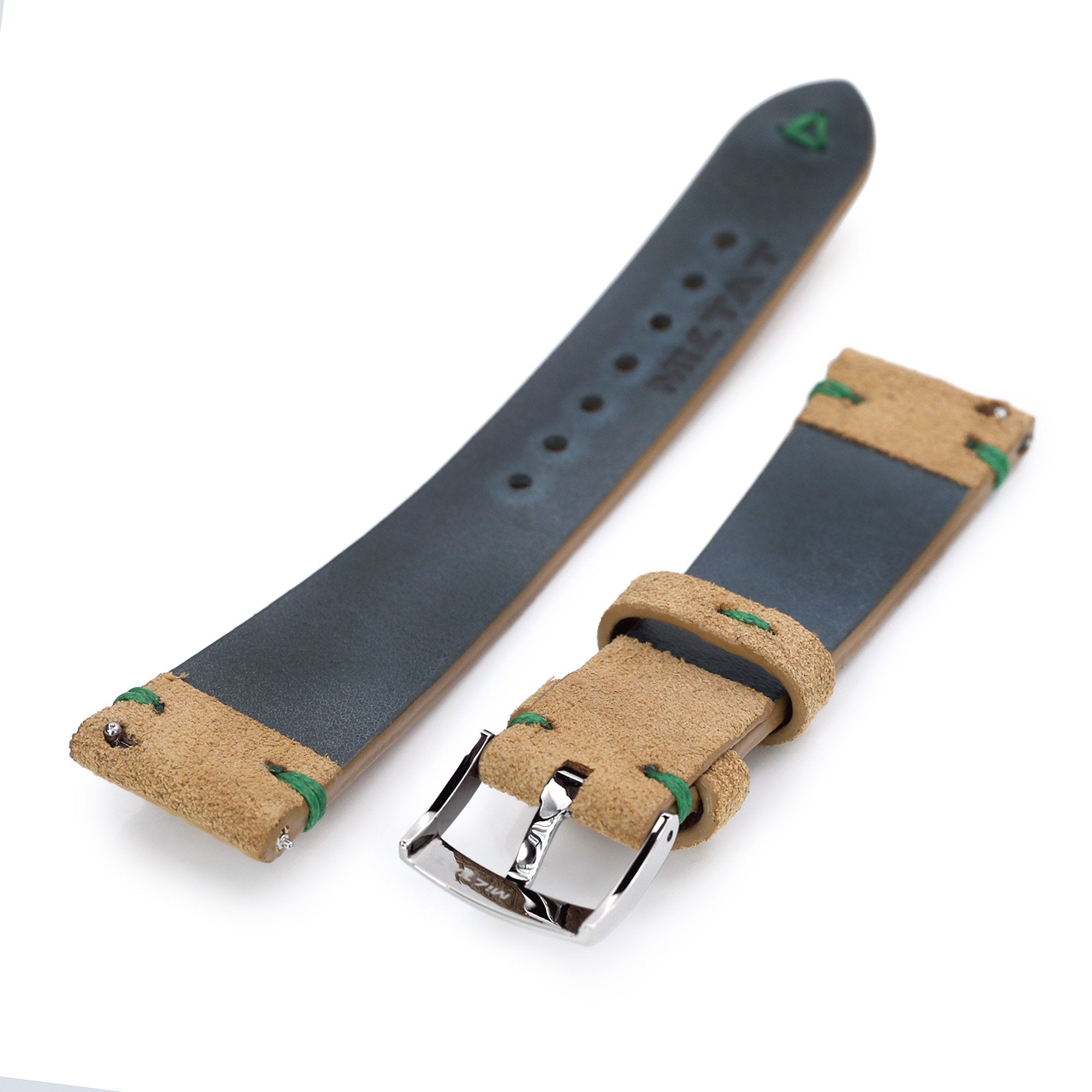 20mm Khaki Quick Release Italian Suede Leather Watch Strap Green St. Strapcode Watch Bands