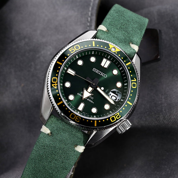 20mm 22mm Green One-piece Suede Quick Release Watch Straps | Strapcode