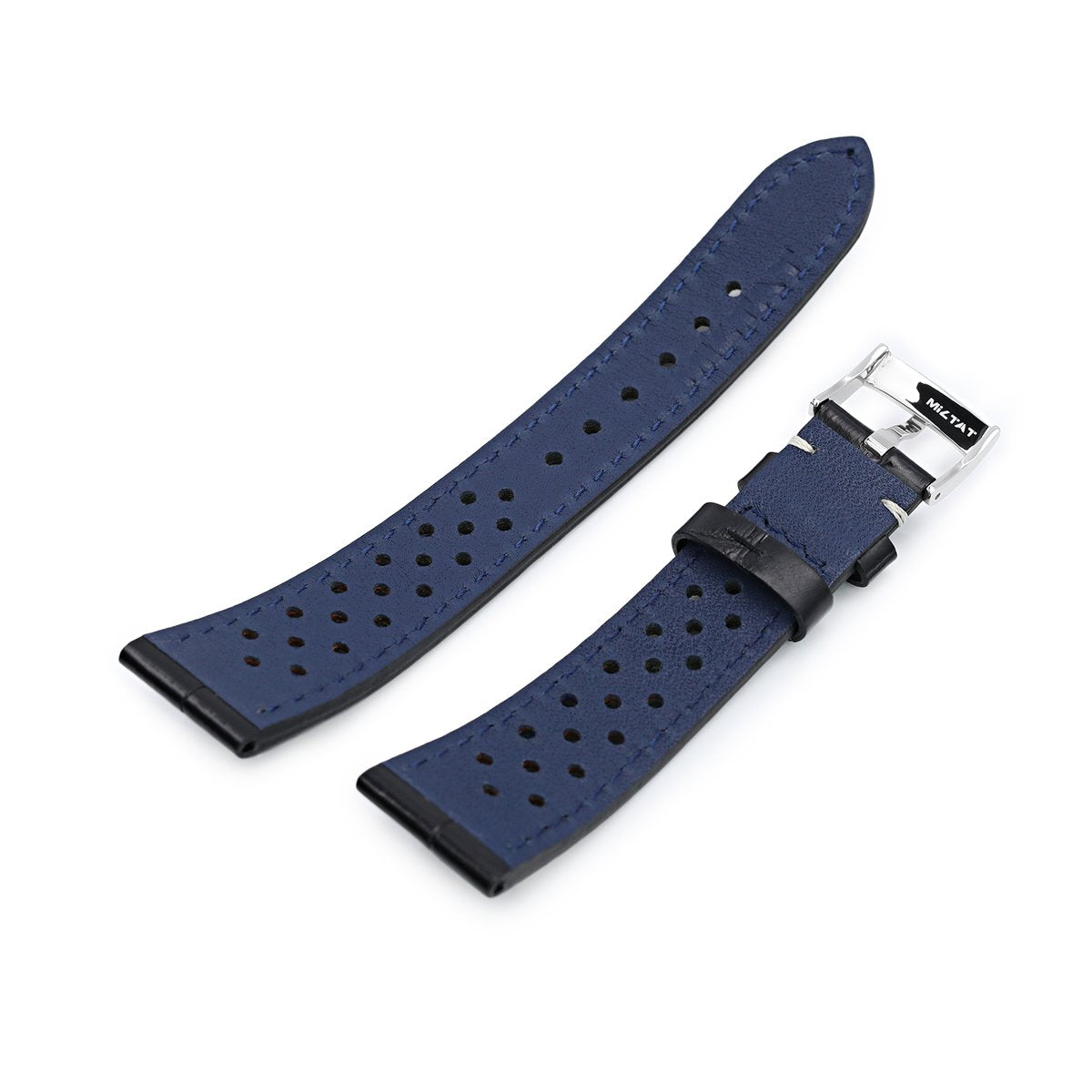 20mm MiLTAT Rally Racing Genuine Alligator Black Watch Strap