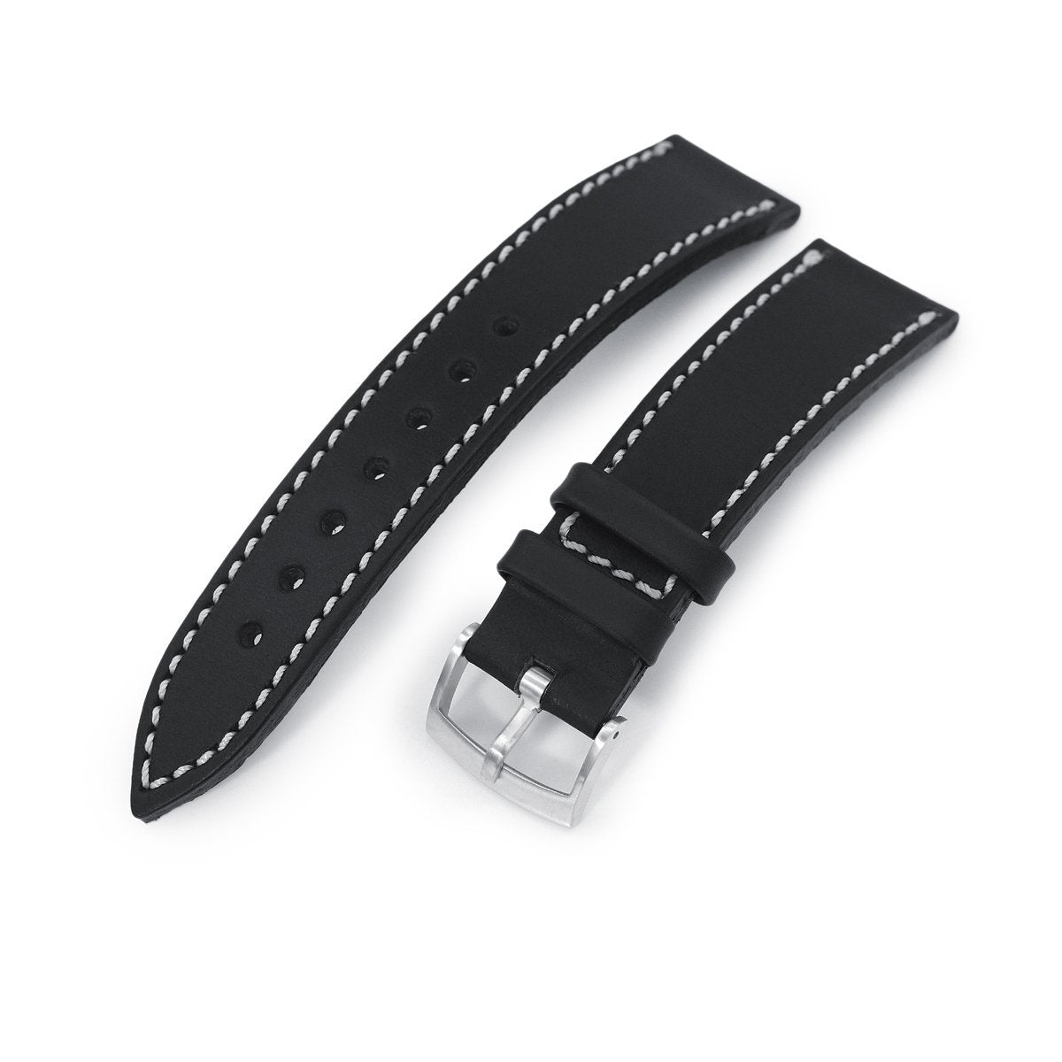 Cinturino Orologio In Vera Pelle Nera - Larghezza 2 1/2, Tre Fibbie Stile Biker, Made In USA Cinturino Orologio In Vera Pelle Nera - Larghezza 2 1/2, Tre Fibbie Stile Biker, Made In USA