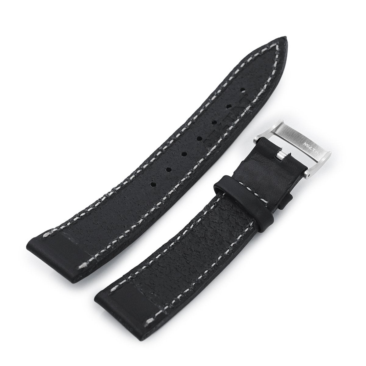 German made 20mm Matte Black Geniune Calf Watch Band Brushed Strapcode Watch Bands