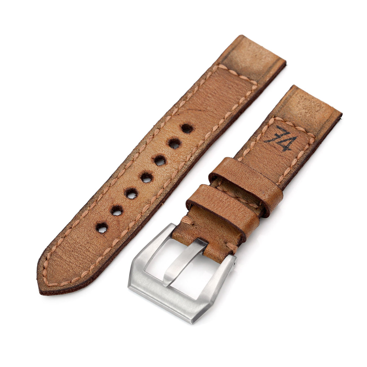 20mm Gunny X MT &#39;74&#39; Light Brown Handmade Quick Release Leather Watch Strap #41 Strapcode Watch Bands