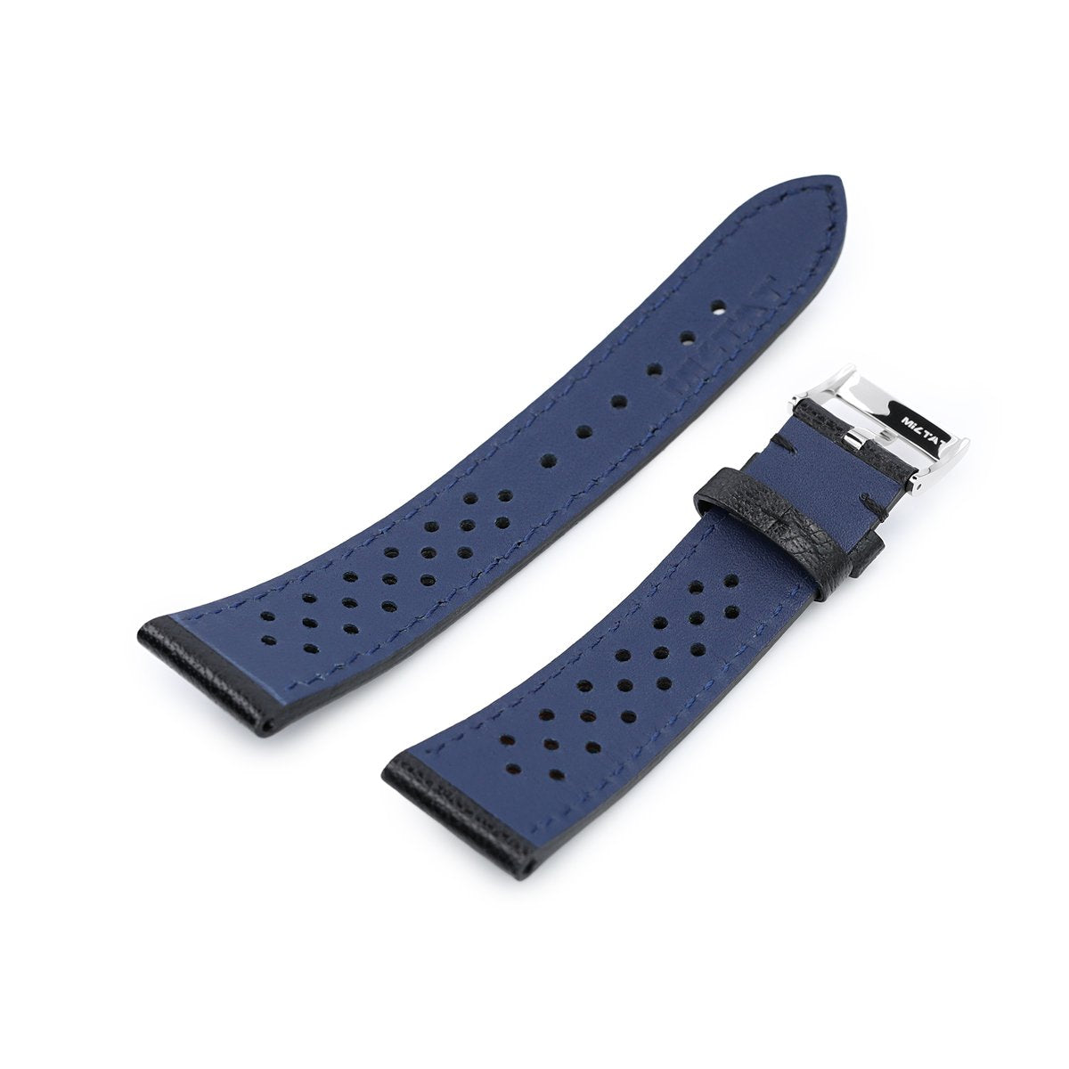 20mm or 22mm MiLTAT Rally Racing Watch Strap, Black | Strapcode