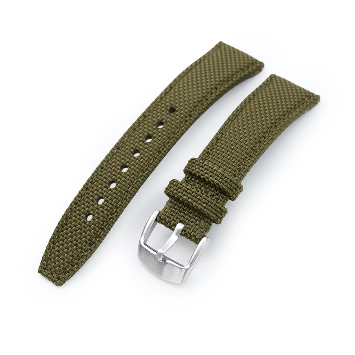 20mm 21mm or 22mm Strong Texture Woven Nylon Military Green Watch Strap Brushed Strapcode Watch Bands