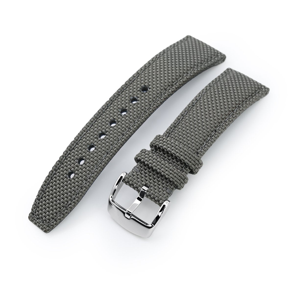 20mm, 21mm or 22mm Strong Texture Woven Nylon Military Grey Watch Stra -  Strapcode
