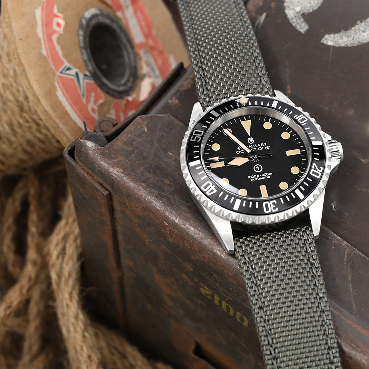 Narkoman gå på pension sandsynlighed 20mm, 21mm or 22mm Strong Texture Woven Nylon Military Grey Watch Stra -  Strapcode