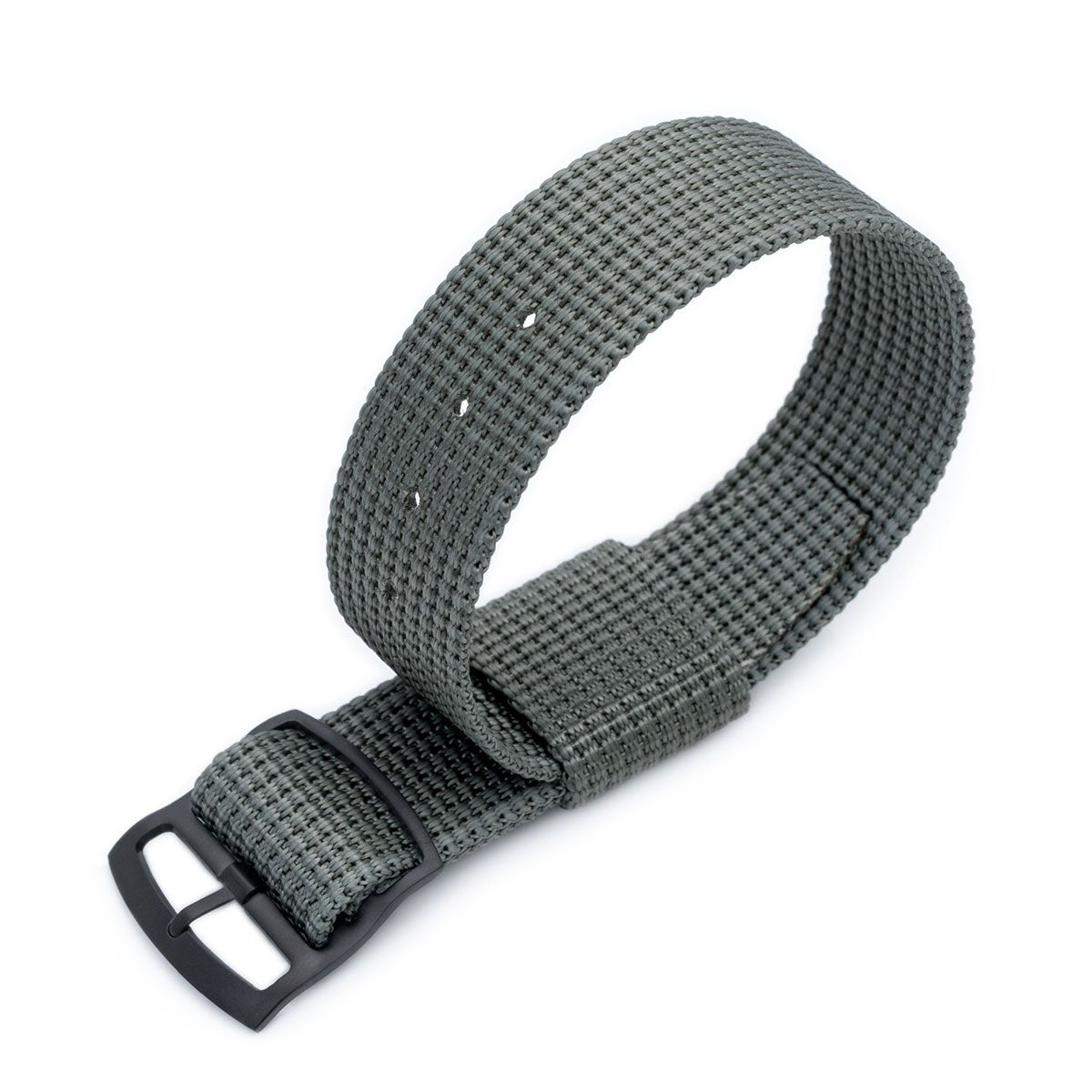 20mm or 22mm MiLTAT RAF N7 3-D Woven Nylon Nato Watch Strap Military Grey PVD Black Ladder Lock Slider Buckle Strapcode Watch Bands