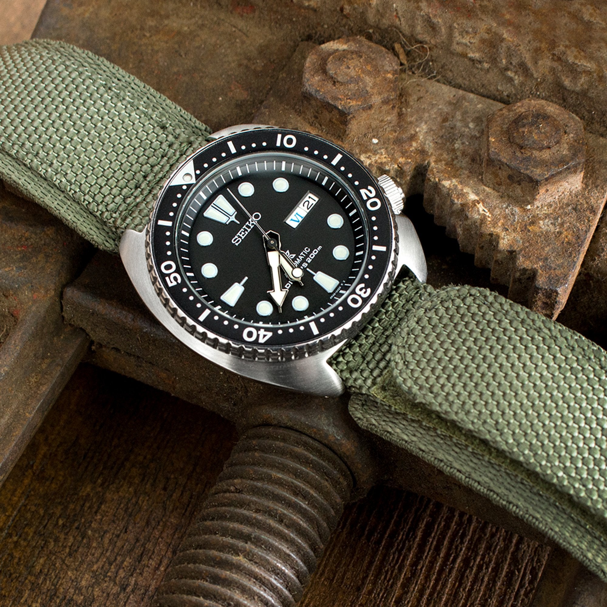 Cinturino Orologio In Nylon Balistico Verde Oliva - 20 Mm, Impermeabile Cinturino Orologio In Nylon Balistico Verde Oliva - 20 Mm, Impermeabile