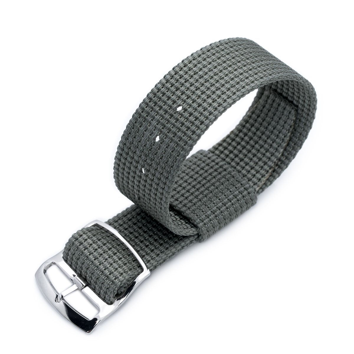 20mm or 22mm MiLTAT RAF N7 3-D Woven Nylon Nato Watch Strap Military Grey Polished Ladder Lock Slider Buckle Strapcode Watch Bands