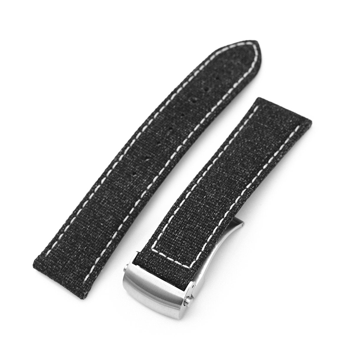 IWC Big Pilot - Cordura Type fabric watch band (black, kaki) - 22mm