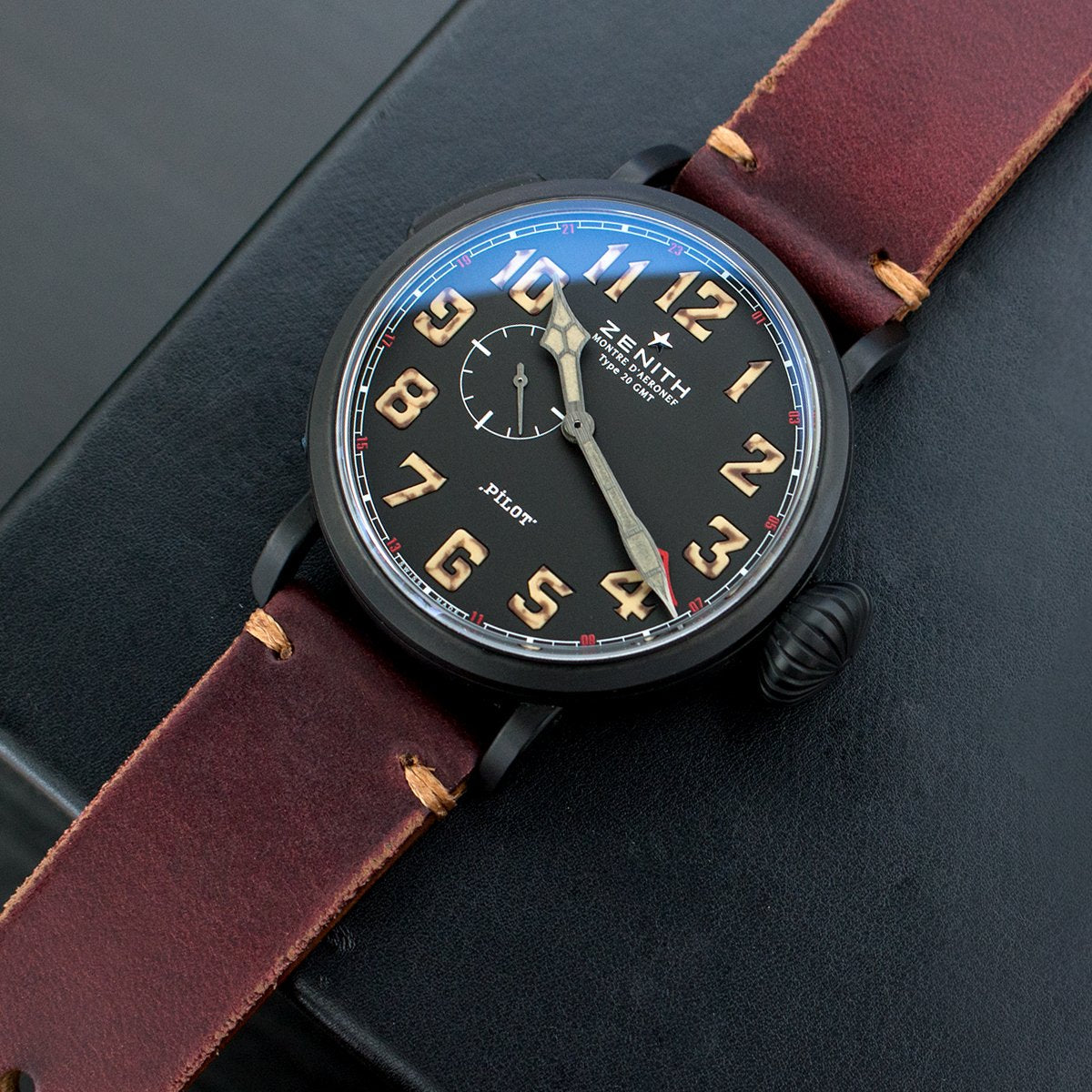 Zenith Pilot Montre D'Aeronef Type 20 GMT Watch Strapcode Watch Bands