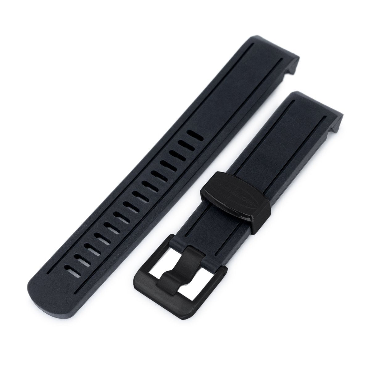 20mm Crafter Blue Black Rubber Curved Lug Watch Band for Seiko Sumo SBDC001 PVD Black Buckle Strapcode Watch Bands