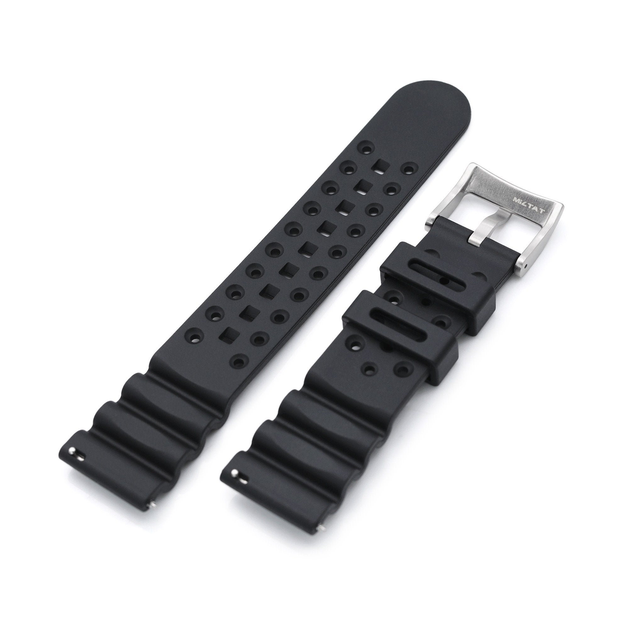 Quick Release Black FKM Rubber Diver Strap 18mmÐ22mm StrapCode