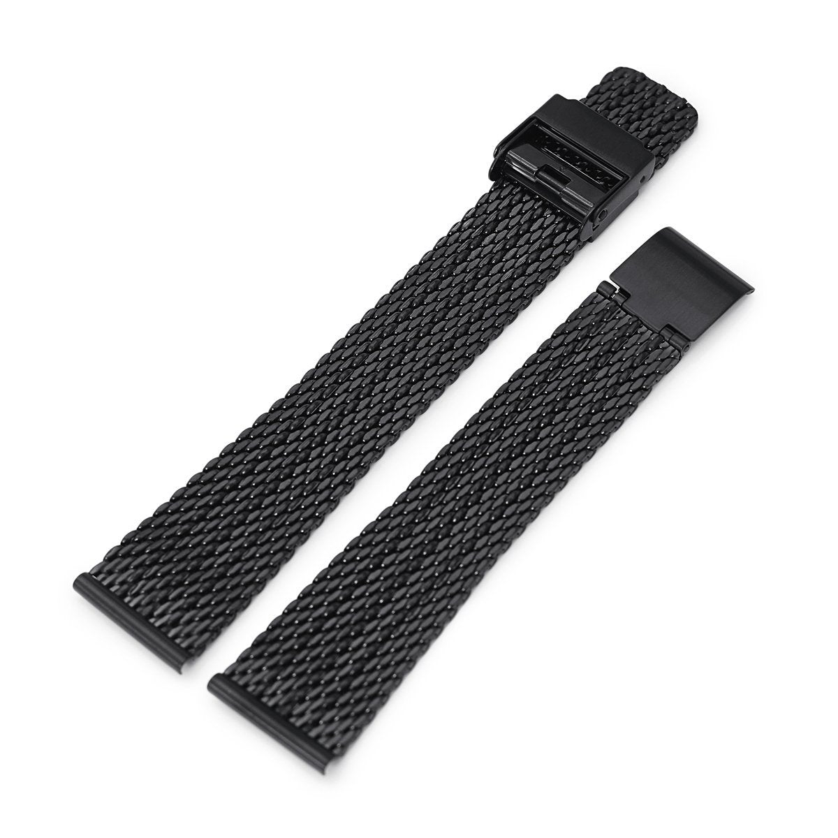 20mm Milanese Bony Wire Mesh Band PVD Black Strapcode Watch Bands