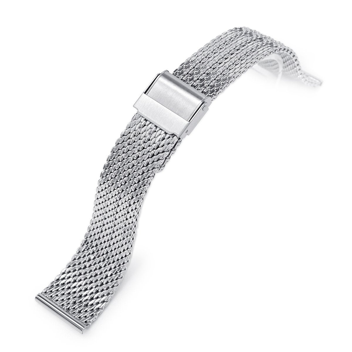 20mm Milanese Bony Wire Mesh Band Polished Strapcode Watch Bands