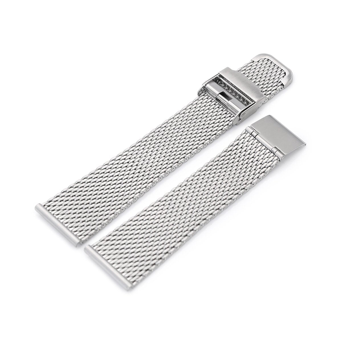 MiLTAT 20mm Tapered Milanese Watch Band, Brushed Classic Petite