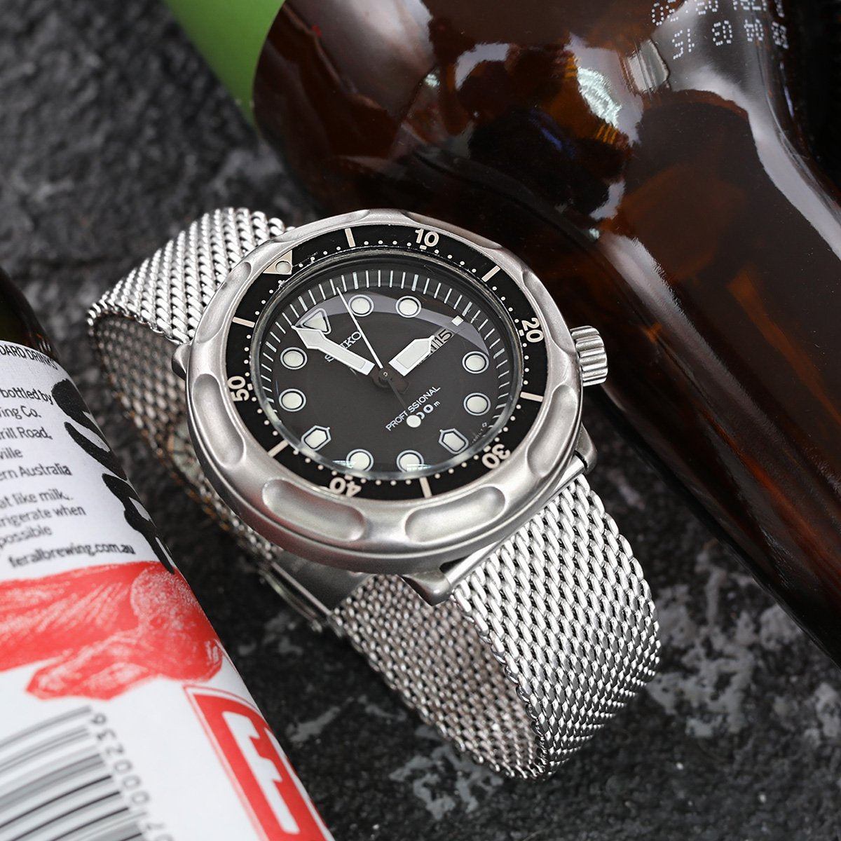 20mm 22mm Tapered Milanese Wire Mesh Band Brushed Strapcode Watch Bands
