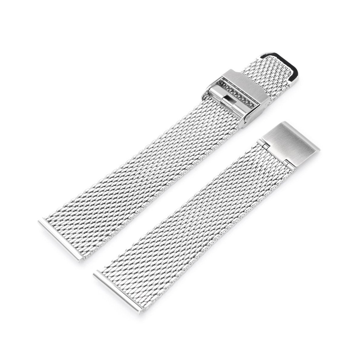 20mm 22mm Tapered Milanese Wire Mesh Band Polished Strapcode Watch Bands