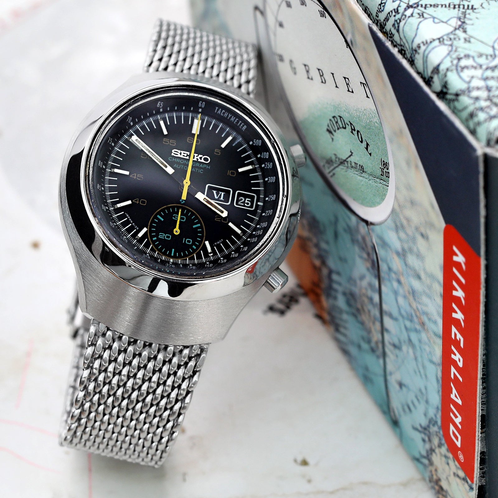 Seiko 6139-7100 Darth Vader Helmet Chronograph Automatic Watch Strapcode Watch Bands