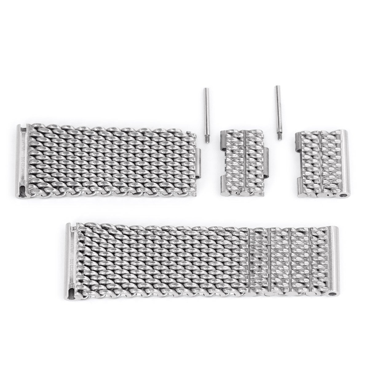 20mm 22mm Solid End Massy Mesh Band Stainless Steel Watch Bracelet V-Clasp Brushed Strapcode Watch Bands