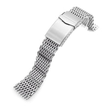 22mm Tapered "SHARK" Mesh Band Stainless Steel Watch Bracelet V-Clasp Polished Strapcode Watch Bands