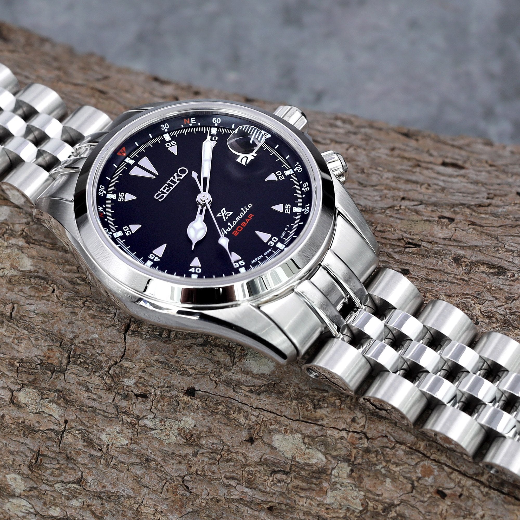 Angus-J Louis 20mm Stainless Steel Bracelet for Seiko Alpinist SARB017 SPB155