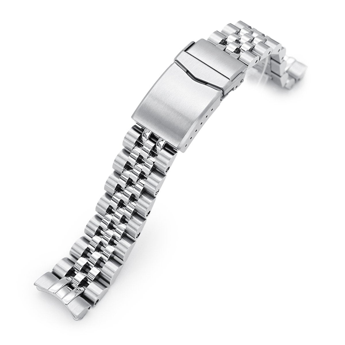 20mm Angus-J Louis 316L Stainless Steel Watch Bracelet for Seiko Mini Turtles SRPC35 Brushed V-Clasp Strapcode Watch Bands