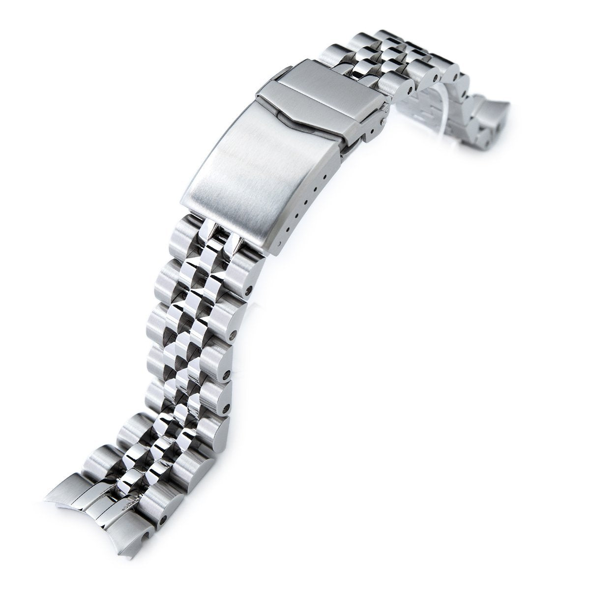 20mm Angus-J Louis 316L Stainless Steel Watch Bracelet for Seiko SARB035 Brushed V-Clasp Strapcode Watch Bands