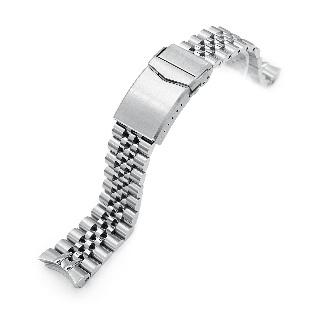 20mm Super-J Louis 316L Stainless Steel Watch Bracelet for Seiko SKX013 V-Clasp Brushed Strapcode Watch Bands