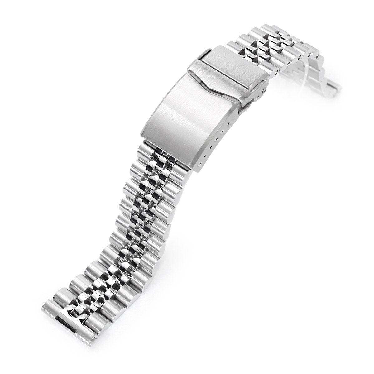 20mm Super-J Louis 316L Stainless Steel Watch Bracelet Straight End V-Clasp Brushed Strapcode Watch Bands
