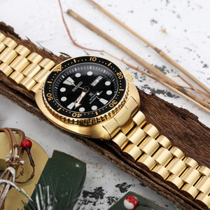 FS Seiko SRPC44 Gold Turtle with Black Sunray Dial and StrapCode