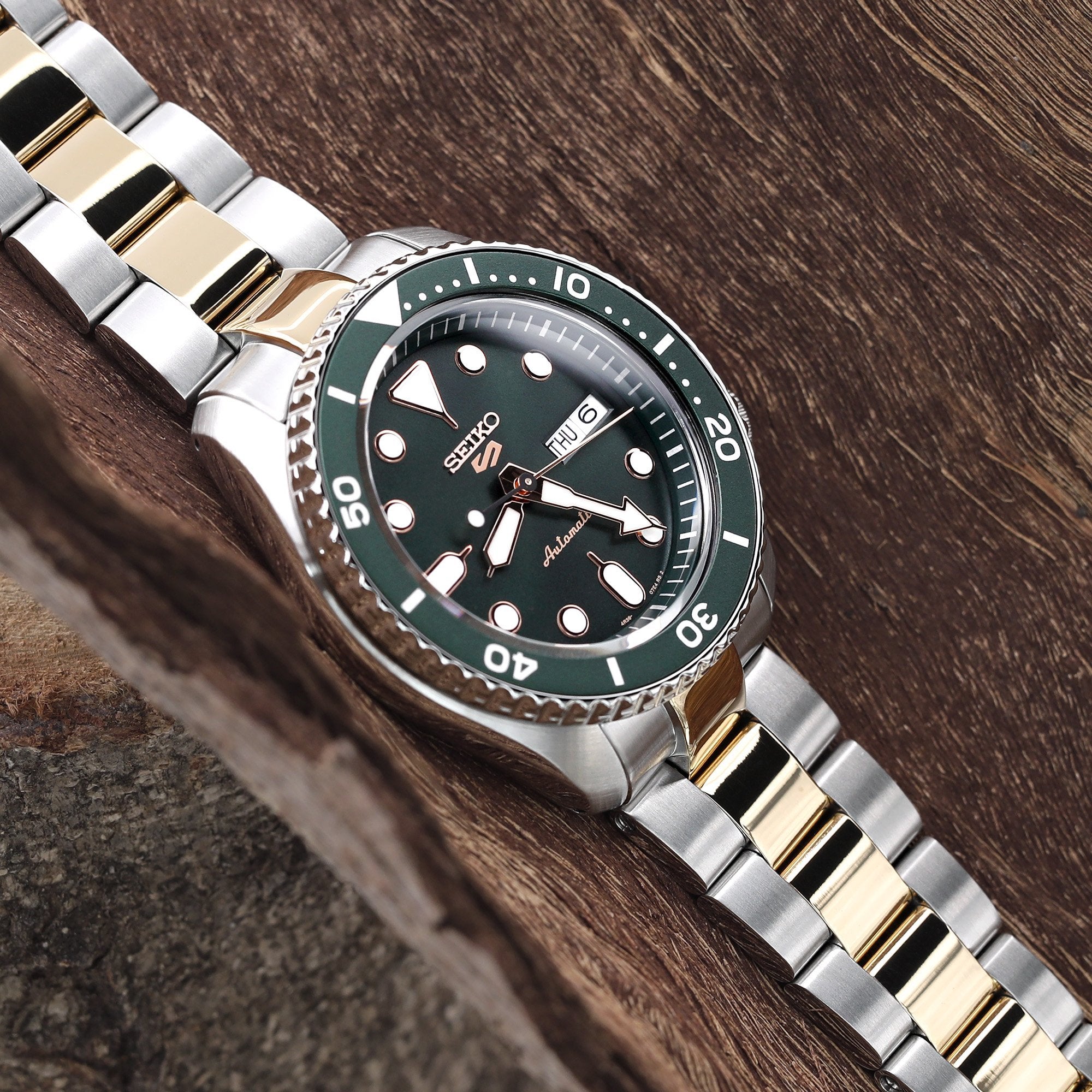 22mm Super-O Boyer Two-Tone Band for Seiko Sports SRPD51 StrapCode