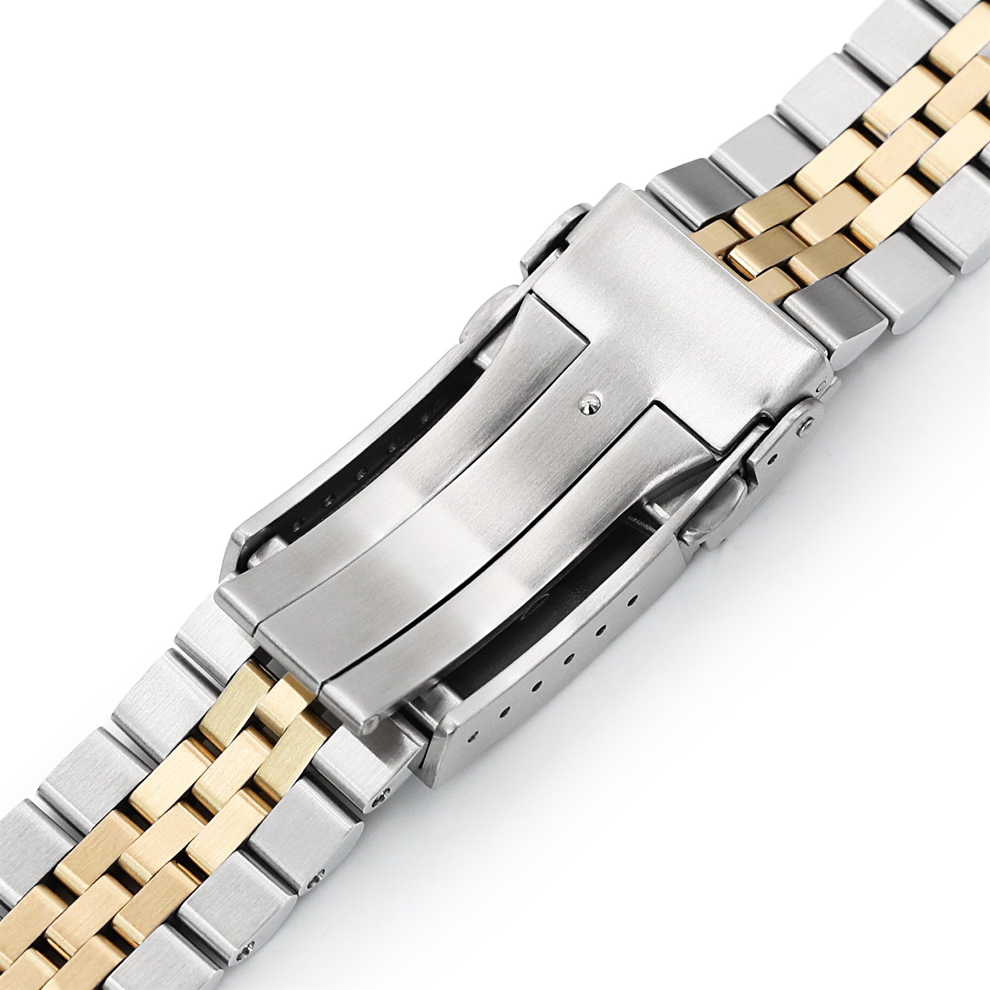 22mm Super-J Louis JUB 316L Stainless Steel Watch Bracelet for Seiko New Turtles SRP777, Two Tone IP Gold SUB Clasp Strapcode Watch Bands